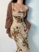 Y2K Vintage Party Long Dress Grunge Fairycore Print Maxi Dresses Elegant Beach Style Backless Sundress Clothes